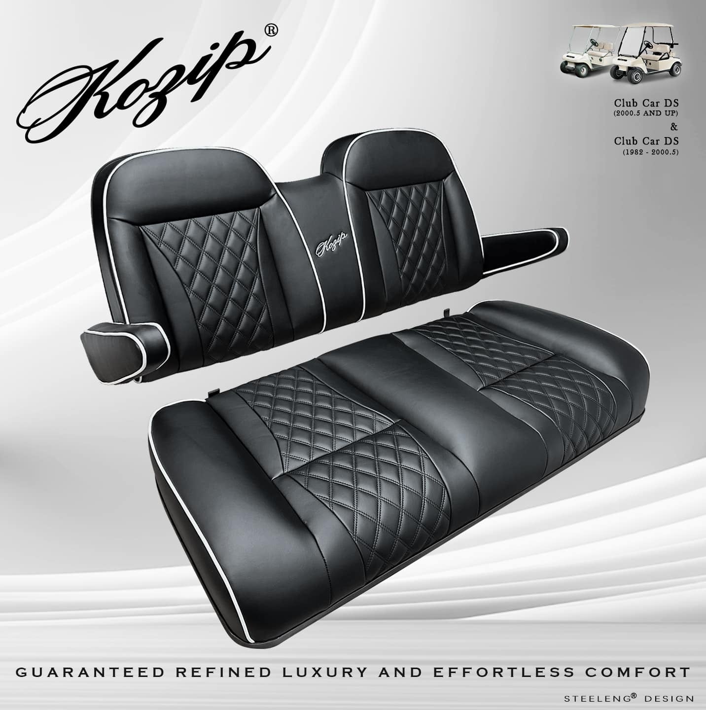 Front Seat Cushion Set - KOZIP - Club Car DS (1982-up)