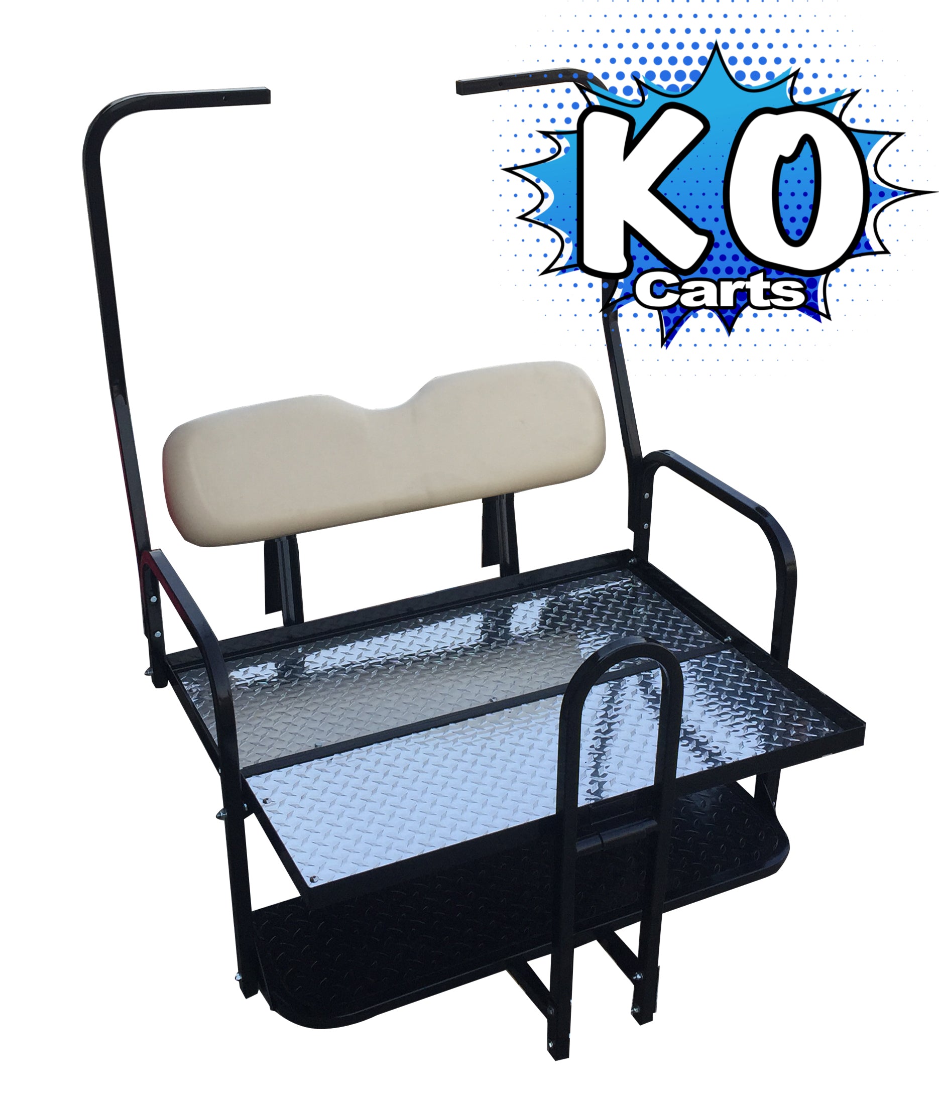 thumbnail image 2 of Club Car DS Rear Flip Seat Kit – White Cushions (Fits 1982-1999 Models) 2 of 6